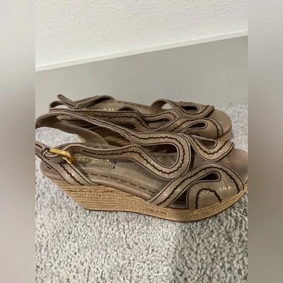 PRADA  vintage‎ wedge heels open toe with amazing details ! - Picture 14 of 15